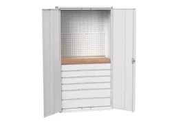 Systeemkast 2000x1050x550mm 1xlegbord 6laden RAL7035