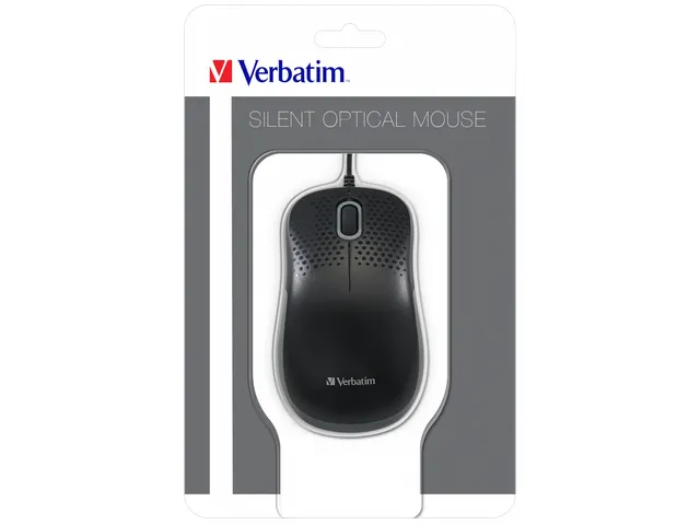 Stille optische muis zwart 49024 2 knoppen bedraad ambidextrous