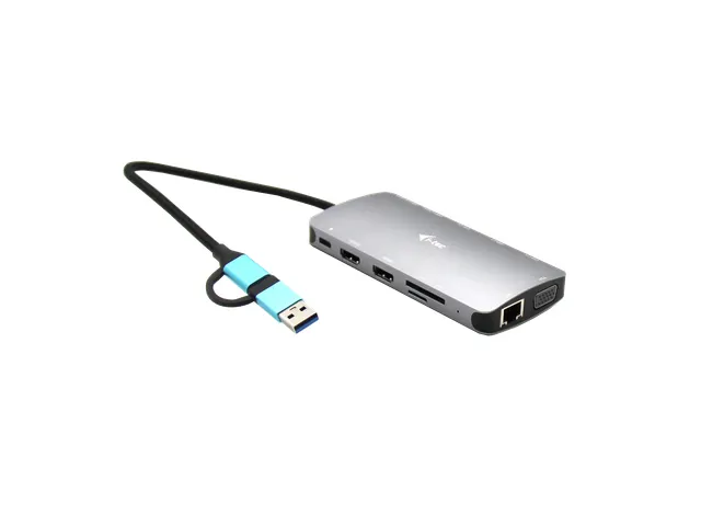 USB 3.0 USB-C/Thunderbolt 3x Display Metal Nano Dock with LAN + Power