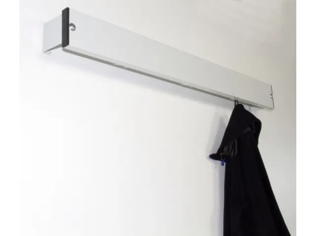 wandkapstok,HxL 100x2000mm,m. jashaak,aluminium/roestvrij staal