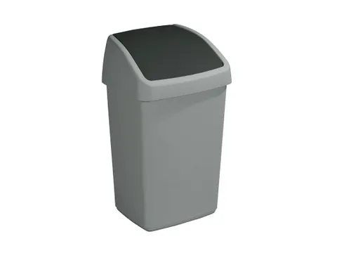 Afvalbak Delta swingdeksel 25 Liter Grijs Zwart