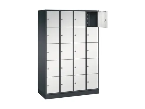 lockerkast,RAL 7021/RAL 7035,HxBxD 1950x1220x500mm,4x5vakken,cil.-slot