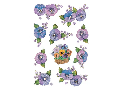 Sticker Etiket Herma 3818 Paarse Bloemen 30 stuks