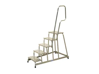 Montagetrap Aluminium H1 0m 5treden Platform Treden Traanplaat Leuning - 1