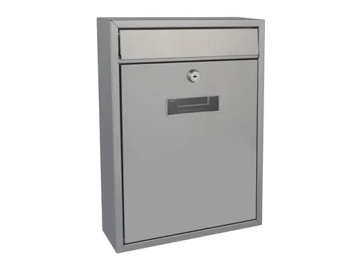 Brievenbus Ibiza Zilvergrijs met naamplaatje incl. 2 sleutels 36x26x8c