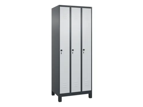 locker,HxBxD 1950x750x500mm,3vak,vak B 250mm,draaigrendel,voeten