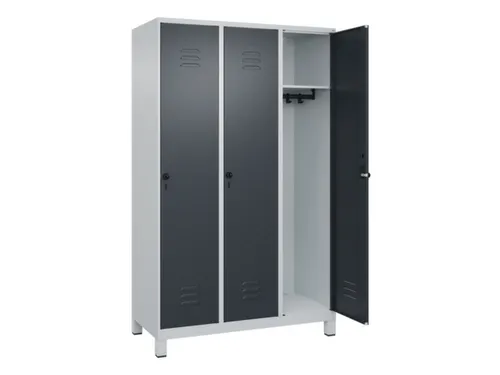 locker,HxBxD 1950x1200x500mm,3vak,vak B 400mm,draaigrendel,voeten