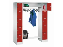 personeelsgarderobe draaigr. 1950x1500x500mm 2x5 vakken 300mm RAL3000