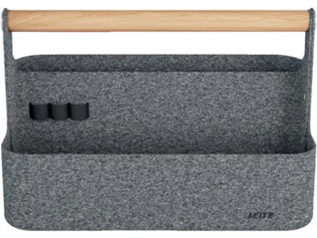 Organisateur Bureau Portable, Avec Poignée, Feutre, Gris