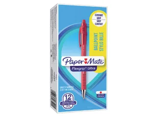 Balpen Paper Mate Flexgrip Ultra medium rood - 5