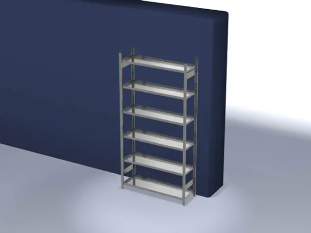 Inhaakstelling Basisveld 2500x1300x400mm Vaklast 200kg 6legborden