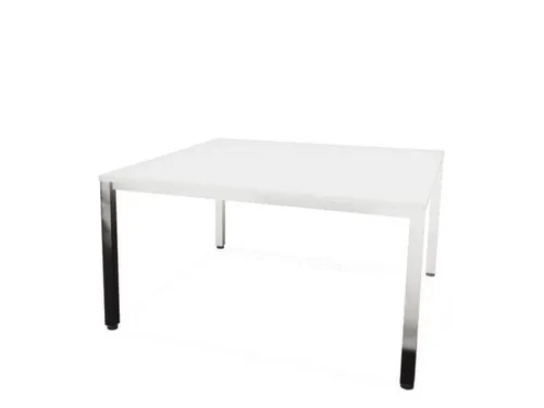 vergadertafel HxBxD 74x140x140cm vierkant 4voeten verchroomd Bl-wit