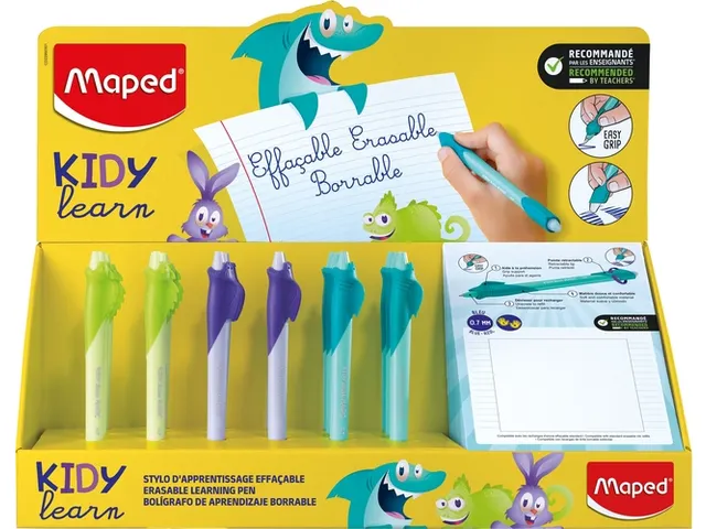 Oefenpen Maped Kidy Learn Magic uitwisbaar display à 18 stuks assorti