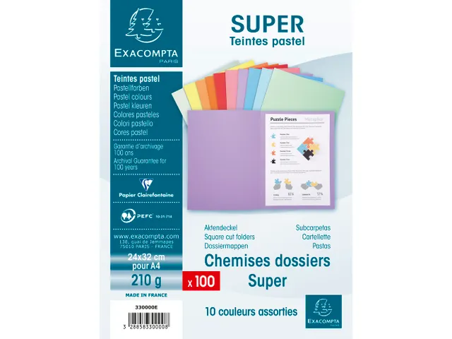 100 Dossiermappen Super 250 24x32cm Assorti
