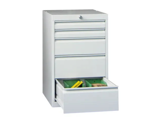 ladekast HxBxD 800x500x600mm 5laden slot RAL7035 front RAL5012