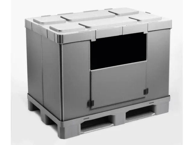 Vouwbare Palletbox Pp/pe Hxlxb 940X1200X1000Mm 850L 3Sledepoten