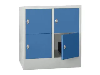 lockerkast,HxBxD 855x800x500mm,2x2vakken,RAL7035,front RAL5012 - 2