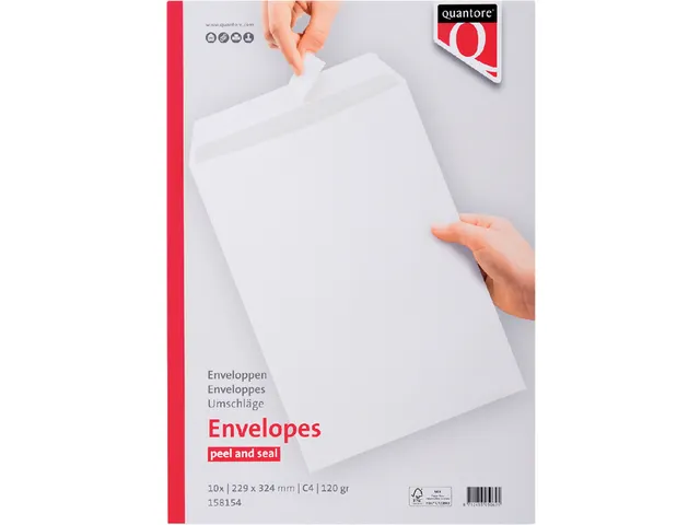 Envelop Quantore Akte C4 229x324mm 120gr Wit zelfklevend