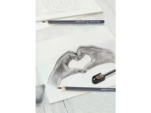 Houtskoolset Faber-Castell 8-delig: 5 houtskoolpotloden (extra super z