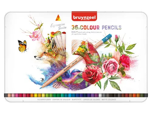 Kleurpotloden Bruynzeel Expression assorti blik à 36 stuks