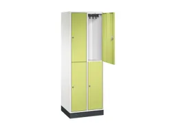 Dubbeldekse garderobekast,HxBxD 1950x620x500mm,2x2vak.,vak B 260mm