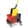 dweilwagen,emmer 1x17l/1x6l ROOD/BLAUW,frame kunststof,4zwenkwielen