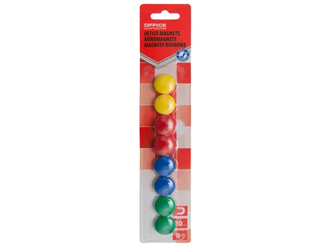 Magneten rond 20mm assorti blister