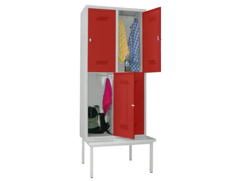 banklocker,dubbeldeks,HxBxD 2150x800x800mm,RAL7035,front RAL3000