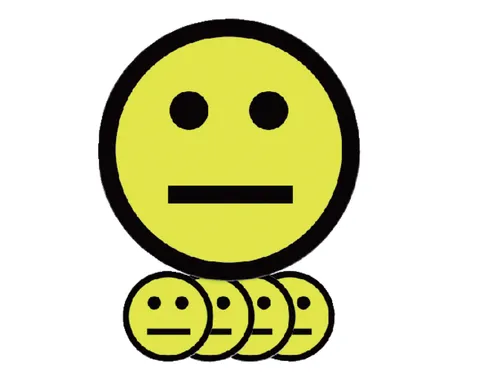 Magneet smiley 50mm emotie neutraal geel 5 stuks