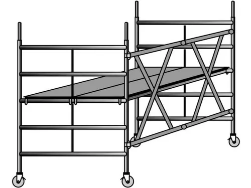 Vouwsteiger Aluminium H 2.95m Steigerafmetingen Hxbxd 1.65x1.35x1.80m