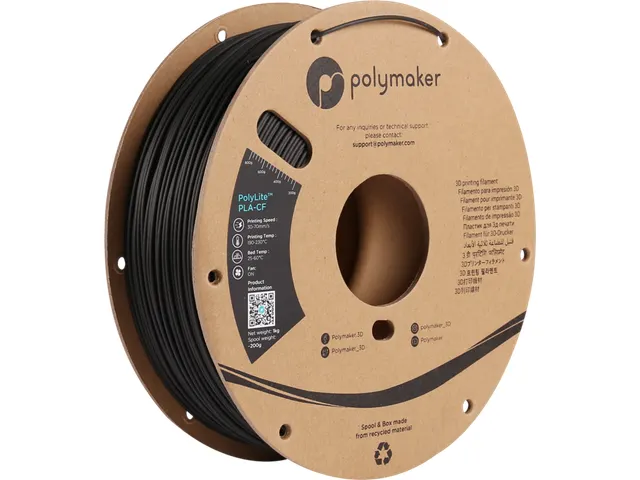 Polymaker 3D filament PolyLite PLA-CF 1,75 mm Zwart 1kg