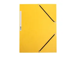 Elastomap A4 Met 3 Kleppen Karton Geel Voor 200 Vel Pak 10 Stuks