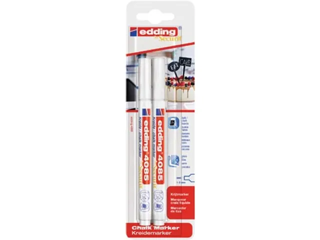 Marqueur craie e-4085 Pointe ogive 1-2mm Blister 2 pièces