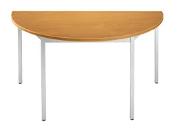 Tafel Halfrond 120x60 Cm Frame Aluminium Blad Kersenhout
