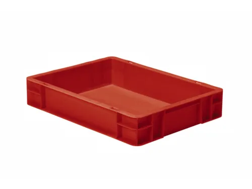 Euronorm-stapelbak 7l 75x400x300mm Wanden/bodem Gesloten Rood