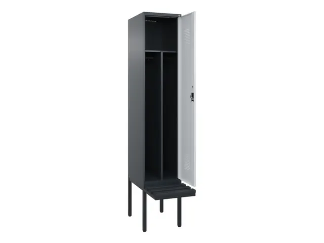 locker met bank,voor scheiding van kleding,HxBxD 2120x400x815mm,1vak