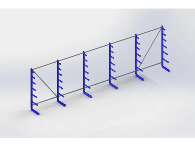 Rayonnage canitlever universel HxlxP 2000x6750x590mm 7bras (pied inclu