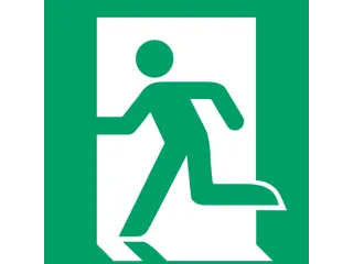 Pictogram bordje Djois Nooduitgang links 200x200mm groen - 1