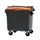Container 1100 liter split deksel Grijs Oranje Kunststof