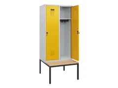 locker met bank,HxBxD 1950x800x815mm,2vak,vak B 400mm,draaigrendel