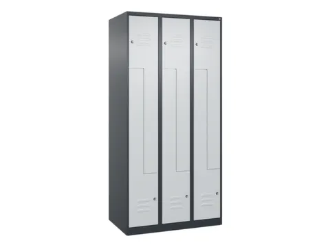 Z-garderobekast,HxBxD 1850x900x500mm,vak B 150/300mm,cil.-slot
