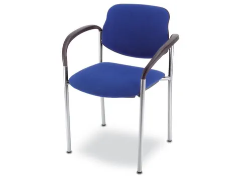 Bezoekersstoel,4Voeten Ronde Buis Verchroomd,M. Armleuningen