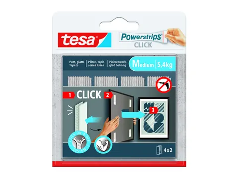 Kleefsttip tesa Powerstrips Click Medium 4 paar wit