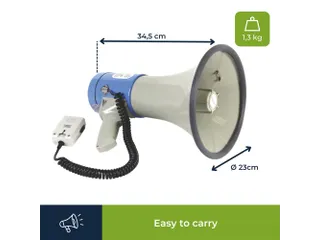 Megafoon met schouderriem 25 W Sirene, spreekfunctie, fluittoon - 2