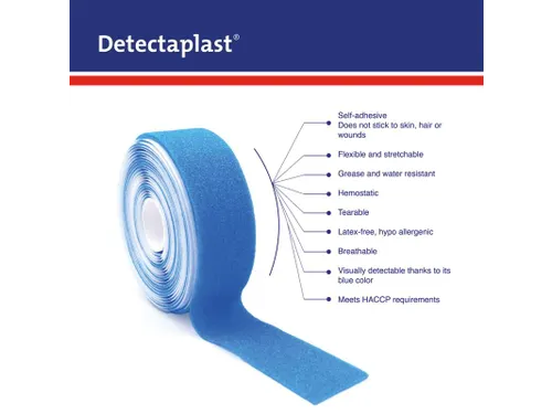Detectaplast Zelfklevend schuimverband 3cmx4.5mtr Blauw