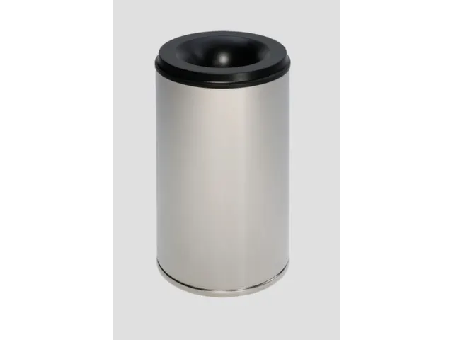 prullenmand RVS zelfblussend 50 liter HxØ 520x375mm kop zwart