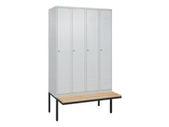 locker met bank,HxBxD 2120x1200x815mm,4vak,vak B 300mm,cil.-slot