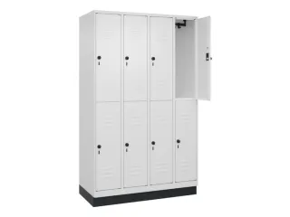 dubbeldekse locker,HxBxD 1950x1200x500mm,4x2vak.,vak B 300mm - 2