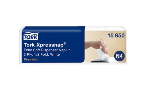 Servetten Expressnap N4 extra zacht premium 1/2 vouw 2-laags wit 15850