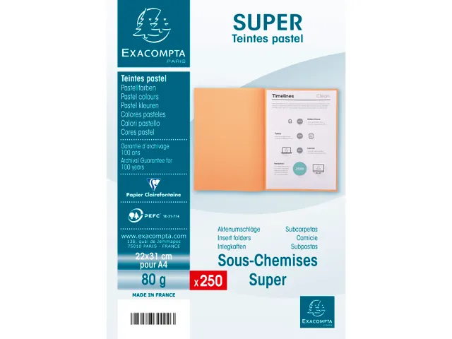 250 inlegmappen SUPER 60 22x31cm Lila